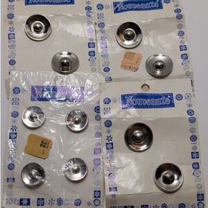 Nouveaute Vintage Silver Tone Metal Shank Buttons Cotter Pins 7/8 Inch 10pc